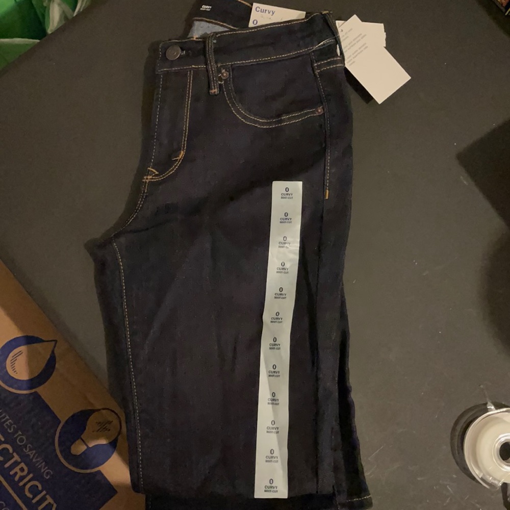 Old navy Curvy Boot-cut Dark blue jeans size 0 NWT
